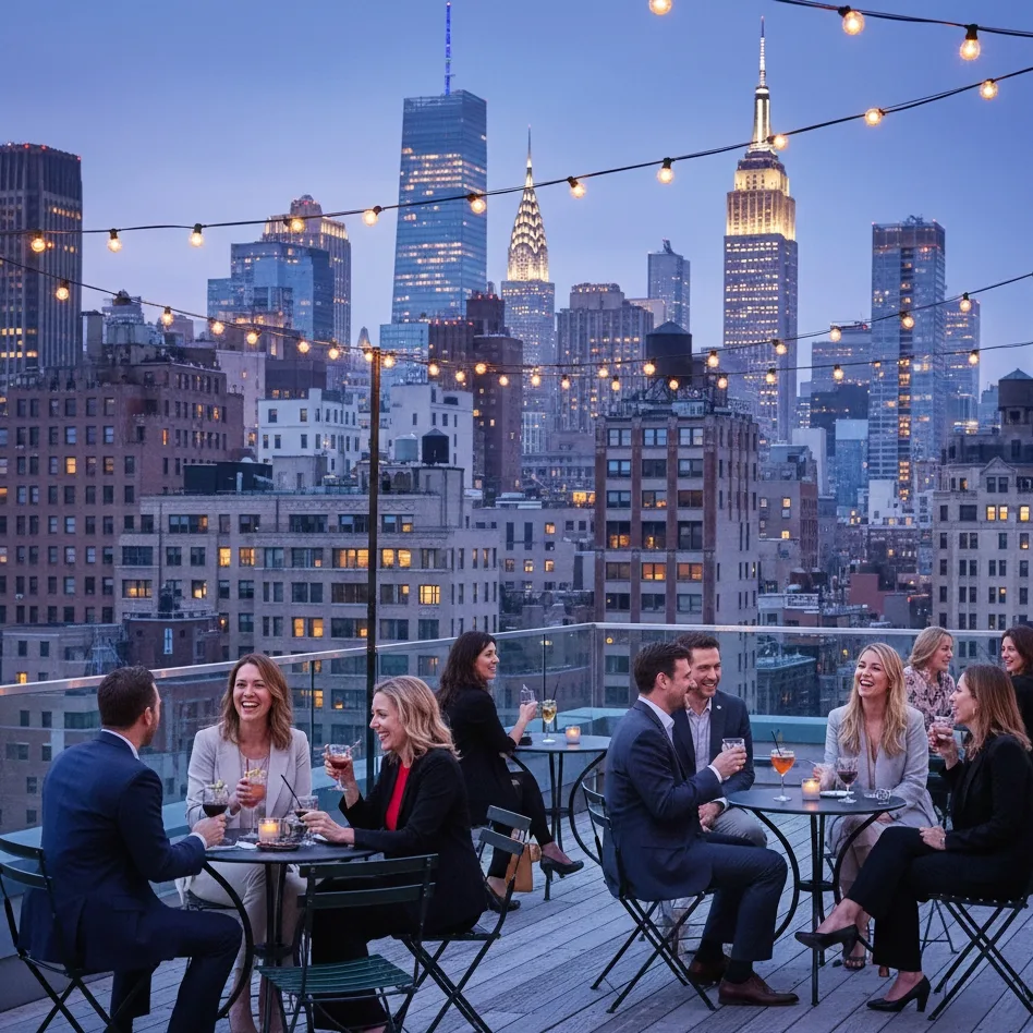 Rooftop au crépuscule