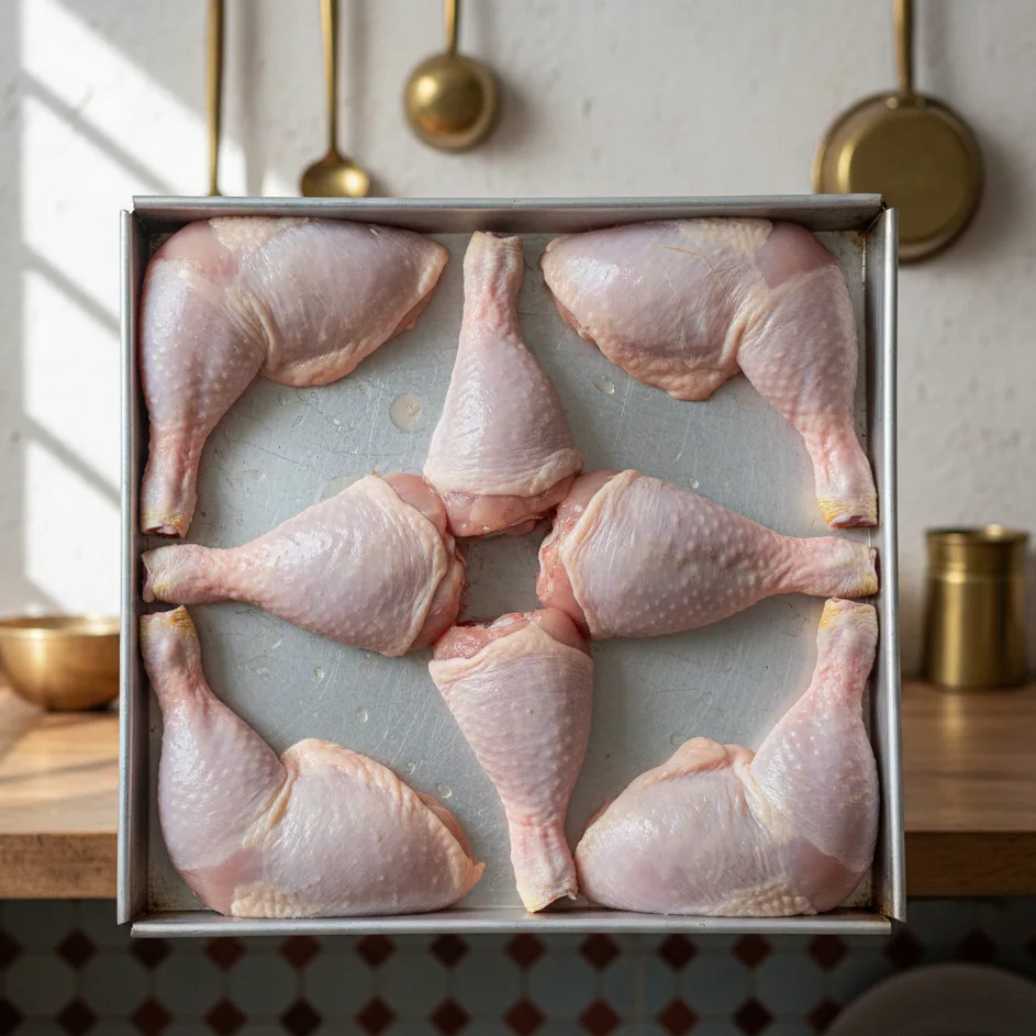 Morceaux de poulet crus prêts à être cuisinés