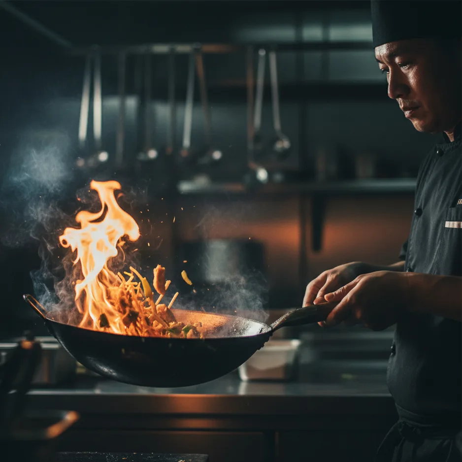 Wok en action