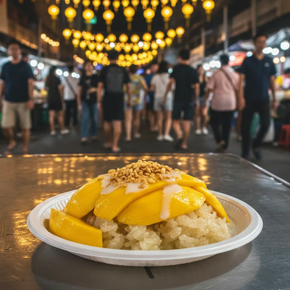 Mango sticky rice Bangkok street food