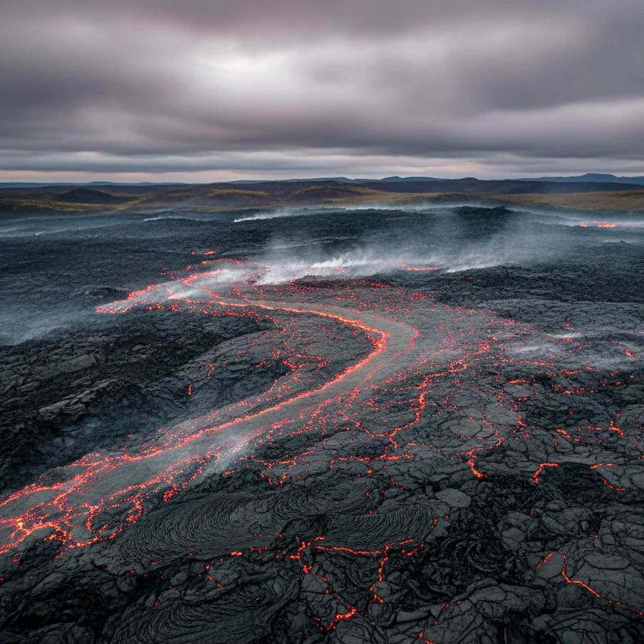 Volcans et champs de lave Islande