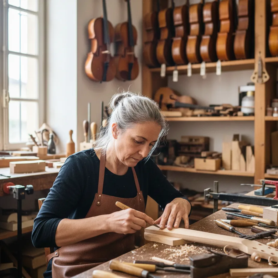 artisan à Pigna potier luthier