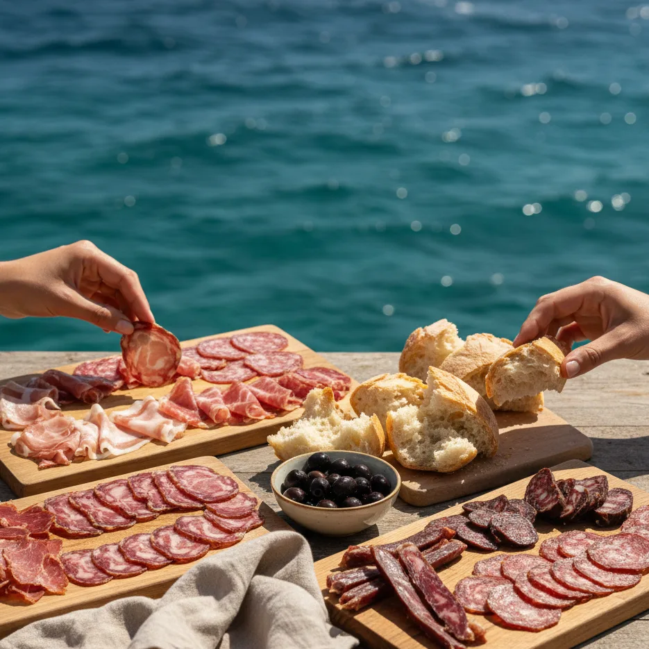Charcuterie corse bord de mer